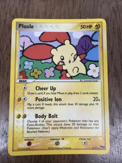 2006 Pokemon TCG Plusle Holo Rare 5/17 Pop Series 3 LP-MP - Image 1