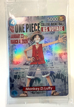 One Piece Luffy P-055 US Promo US Voyage College Basketball Sealed Mint Rare - Image 1