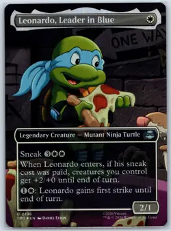 Leonardo, Leader in Blue (Borderless) Foil Teenage Mutant Ninja Turtles 196 MTG - Image 1