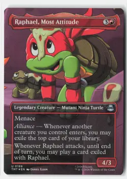 Raphael, Most Attitude (Borderless) U Foil Teenage Mutant Ninja Turtles 199 NM - Image 1