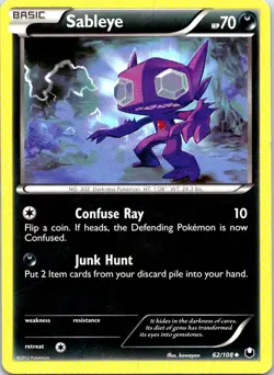 Sableye 62/108 Uncommon Dark Explorers Pokemon MP - Image 1