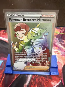 Pokemon TCG Pokemon Breeders Nurturing 195/189 Rainbow Rare Darkness Ablaze Card - Image 1
