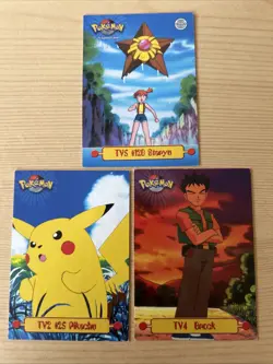 Pokemon Cards Tv Animation Topps 1999 Cards x3 Inc. Pikachu, Staryu & Brock Lot - Image 1