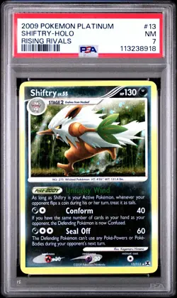 2009 POKEMON PLATINUM RISING RIVALS #13 SHIFTRY-HOLO PSA 7 - Image 1