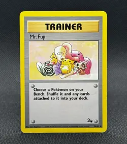Pokemon Card Fossil Trainer Card Unlimited Mr. Fuji 58/62 - Image 1