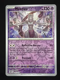 Mewtwo 150/165 Rare 151 Pokemon Reverse Holo Near Mint - Image 1