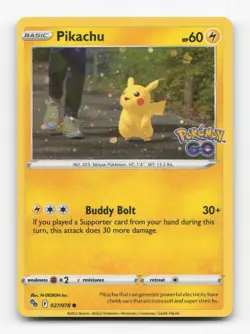 Pokemon TCG - Pikachu 027/078 Near Mint Common Pokemon GO (Cosmo Holo) - Image 1