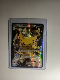 Pokemon Pikachu EX Card 130 HP Iron Tail Overspark Holo Rare - Image 1
