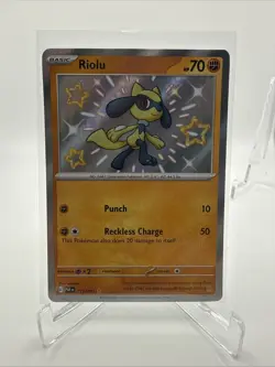 Riolu 173/091 Pokemon SV: Paldean Fates Holo Shiny Rare NM - Image 1