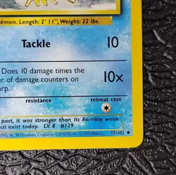 WoTC Pokemon TCG Magikarp 035/102 Base Set Unlimited 1999 English Lightly Played - Image 5