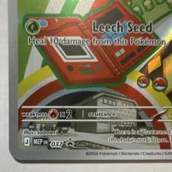 Pokemon Bulbasaur Promo Holo MEP 037 2026 Basic HP 80 Leech Seed - Image 4