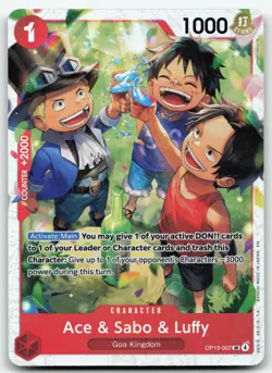 One Piece Ace & Sabo & Luffy #OP13-007 Carrying On His Will Foil - Image 1