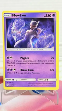 Mewtwo 12/18 Detective Pikachu Holo Pokemon Rare Card LP - Image 1