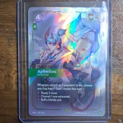 League of Legends Aphelios Champion Exalted Holo Card 224/221 Masaki Hsu - Image 2