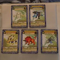 Bandai Digimon Terriermon Dinobeemon Rhinomon Boarmon Gargomon Lot 5 Cards 2001 - Image 1