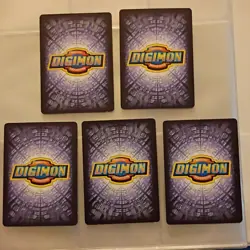 Bandai Digimon Terriermon Dinobeemon Rhinomon Boarmon Gargomon Lot 5 Cards 2001 - Image 2