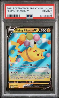 2021 POKEMON CELEBRATIONS #006 FLYING PIKACHU V PSA 10 - Image 1