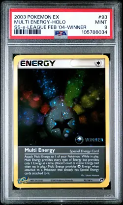 2003 POKEMON EX SANDSTORM e-LEAGUE FEB '04 WINNER #93 MULTI ENERGY-HOLO PSA 9 - Image 1