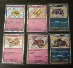 Fidough Dachsbun Greavard Houndstone Machiff Mabosstiff Shiny Pokemon NM Promo - Image 1