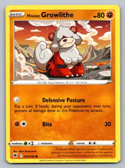 Pokemon TCG SWSH10: Astral Radiance Hisuian Growlithe 070/189 - Image 1