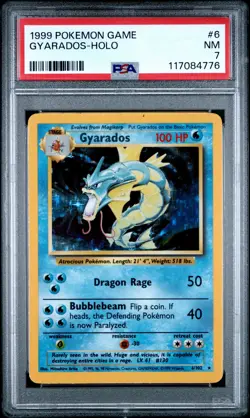 1999 POKEMON BASE SET UNLIMITED #6 GYARADOS-HOLO PSA 7 - Image 1