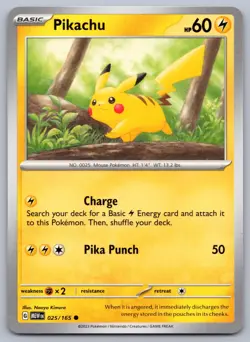 Pikachu 025/165 Common 151 Pokemon 2023 NM - Image 1