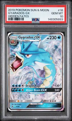 2019 POKEMON SUN & MOON HIDDEN FATES #16 GYARADOS GX PSA 10 - Image 1