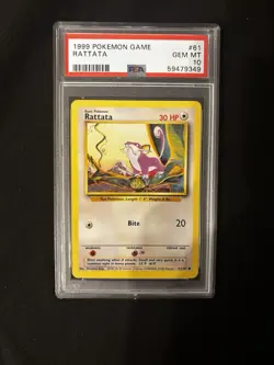 ⚡ PSA 10 GEM MINT Rattata #61 – 1999 Pokemon Classic! - Image 1