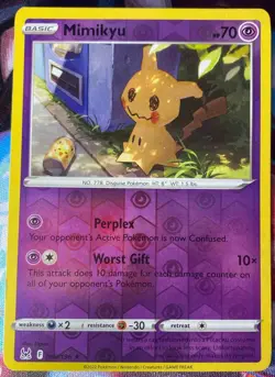 2022 Pokemon Sword & Shield Lost Origin Mimikyu #080/196 Reverse Holo - Image 1