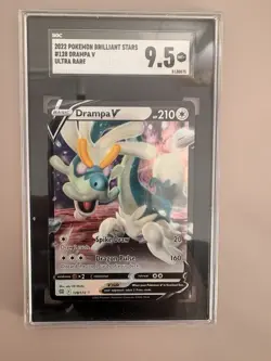 Pokemon Drampa V 128/172 Brilliant Stars Ultra Rare Holo SGC 9.5 2022 - Image 1