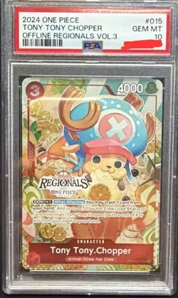 Tony Tony Chopper OP01-015 ENGLISH Regional Offline One Piece TCG PSA 10 Pop 27 - Image 1