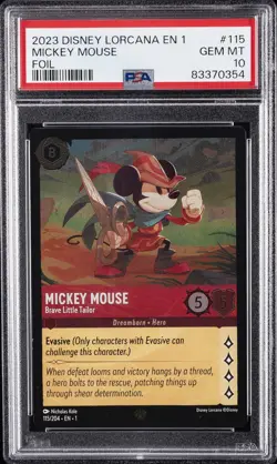 DISNEY LORCANA EN 1-THE FIRST CHAPTER MICKEY MOUSE - BRAVE LITTLE TAILOR PSA 10 - Image 1
