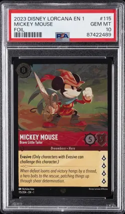 DISNEY LORCANA EN 1-THE FIRST CHAPTER MICKEY MOUSE - BRAVE LITTLE TAILOR PSA 10 - Image 1
