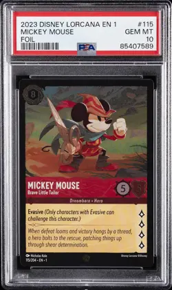DISNEY LORCANA EN 1-THE FIRST CHAPTER MICKEY MOUSE - BRAVE LITTLE TAILOR PSA 10 - Image 1