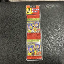 1996 Pokemon ACTION FLIPS Lenticular Cards Blister (2 Packs) VTG New Sealed NIP - Image 1