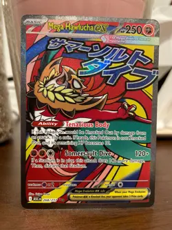 Pokemon TCG Mega Hawlucha ex 268/217 Me: Ascended Heroes Holo Rare Card NM - Image 1