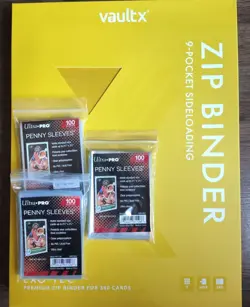 Vault X 9 Pocket Zip Exo-Tec Binder 360 Card TCG Album & 300 Ultra Pro Sleeves - Image 1