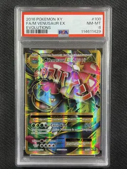 Pokemon Card PSA 8 Mega Venusaur Ex Holo Full Art Evolutions XY 2016 100/108 - Image 1
