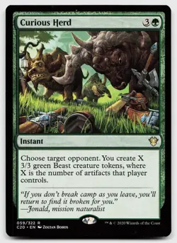 Curious Herd #59 (NM) Commander 2020 C20 Magic MTG - Image 1