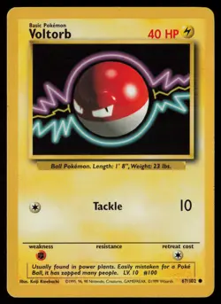 Voltorb 67/102 Pokemon Base Set Unlimited Common Lightly Played - Image 1
