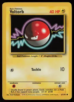 Voltorb 67/102 Pokemon Base Set Unlimited Common Lightly Played - Image 1