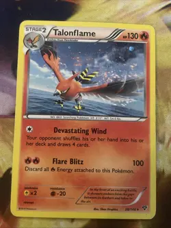 Talonflame 28/146 Cosmos Holo Rare XY Base Set Pokemon TCG MP - Image 1