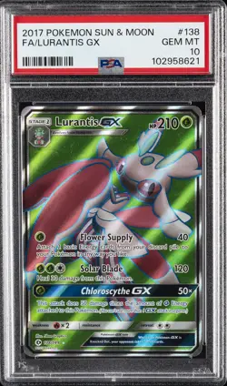 2017 POKEMON SUN & MOON #138 FULL ART/LURANTIS GX PSA 10 - Image 1