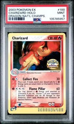 2003 POKEMON EX DRAGON NATIONAL CHAMPIONSHIPS #100 CHARIZARD-HOLO PSA 9 - Image 1