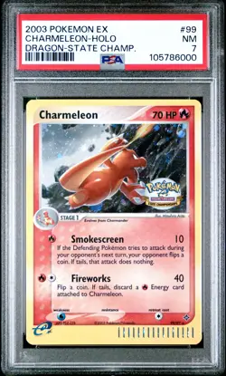 2003 POKEMON EX DRAGON STATE CHAMPIONSHIPS #99 CHARMELEON-HOLO PSA 7 - Image 1