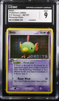 NATU 66/107 REVERSE HOLO EX DEOXYS POKEMON CGC 9 MINT - Image 1