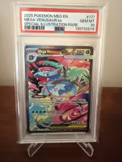 Pokemon Mega Evolution Mega Venusaur Ex Special Illustration Rare 177/132 PSA 10 - Image 1