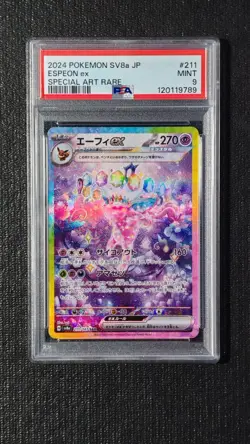 Pokemon Espeon ex 211/187 sv8a Terastal Festival ex SAR Japanese PSA 9 - Image 1