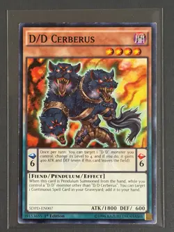 Yu-Gi-Oh! D/D Cerberus 1st Edition Common Card SDPD-EN007 - Image 1