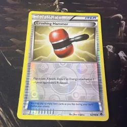 Pokemon TCG Crushing Hammer Item Trainer Card 92/98 Reverse Holo - Image 1